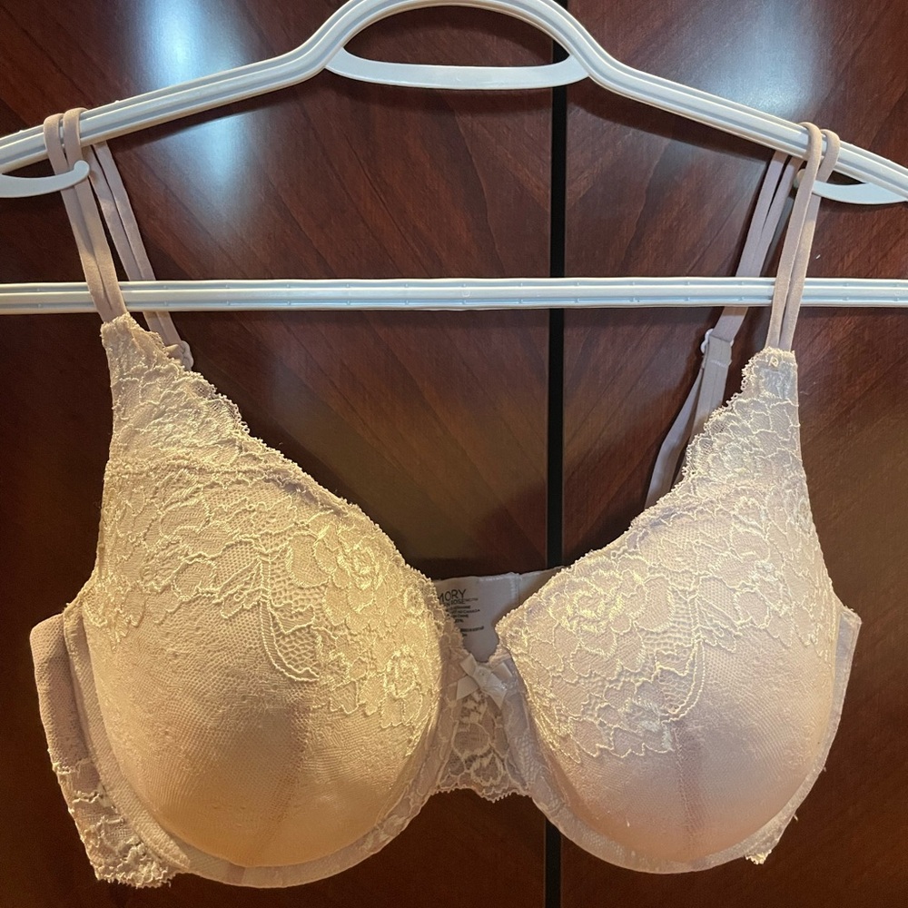 La Vie En Rose Cream Lace Bra Full Coverage 34 DD
